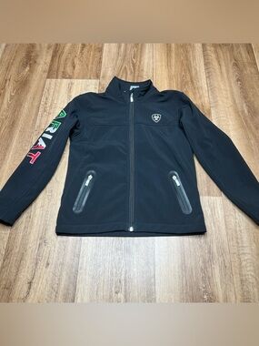 Ariat Jacket Youth 8 Black Softshell Mexico Full Zip AriatTEK Western Cowboy